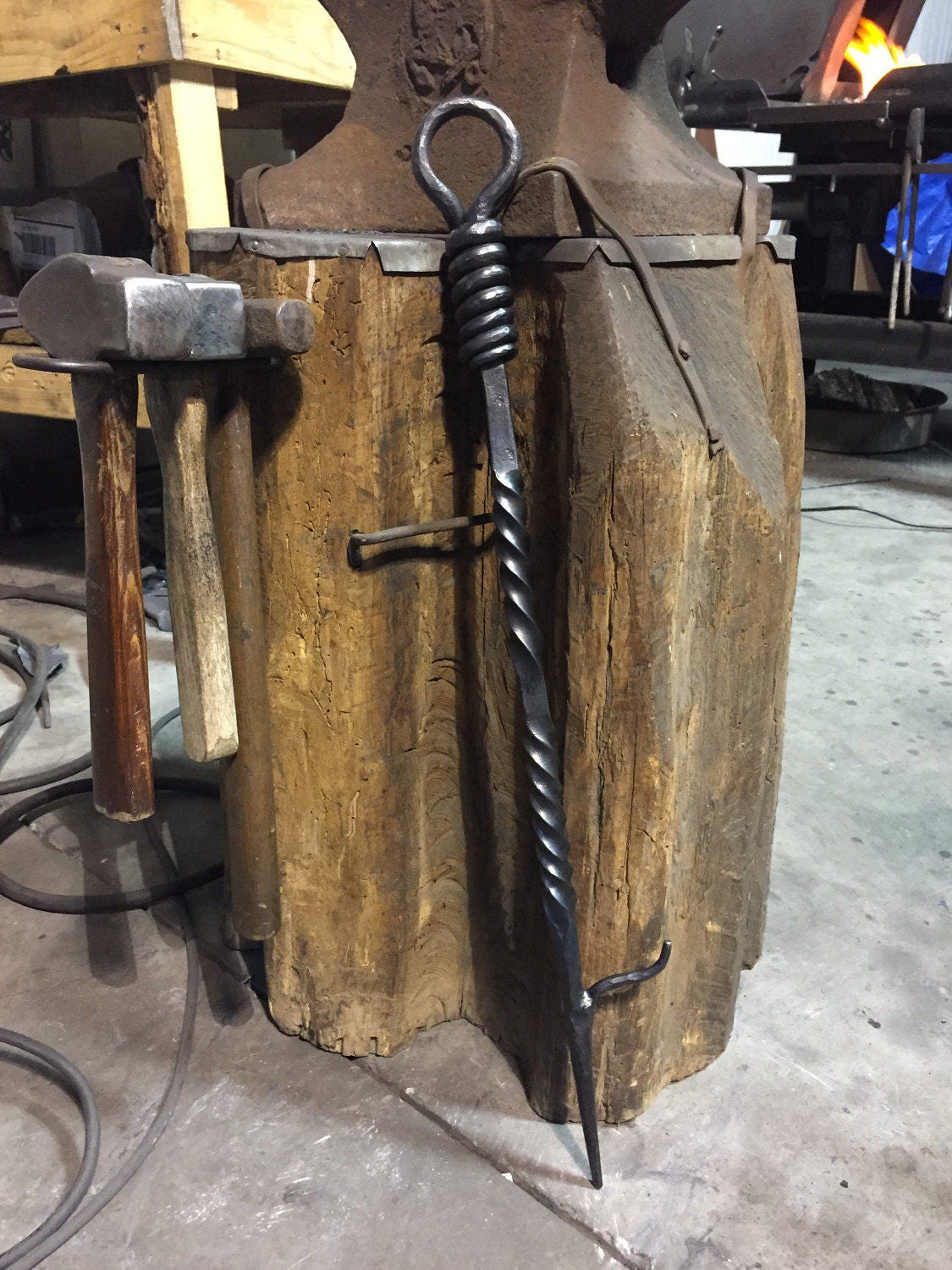 Fireplace Poker Fireplace Tool Single Poker Metal Rod Fire Etsy