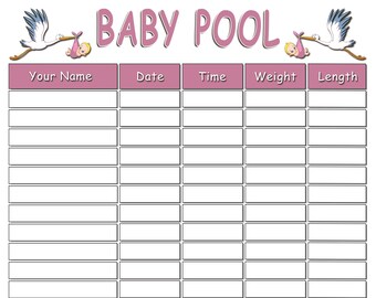 Baby Due Date Pool Etsy