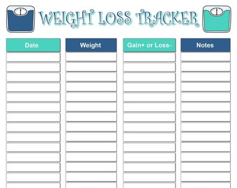 Digital Download Printable Weight Tracker Chart - Track Your Progress + Dry Erase Pen - 11 x17 - Perfect Weight Loss / Gain Tracker