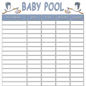 Erasable Baby Birth Pool Game Pregnancy Due Date Baby Shower Etsy