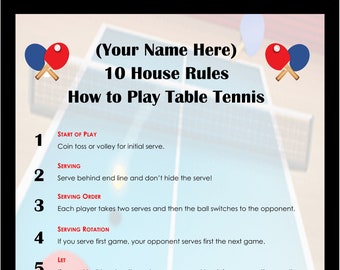Ping Pong Rules Etsy
