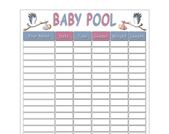 Erasable Baby Birth Pool Guess Game Pregnancy Due Date Baby Shower Party Guess Games Chart 22 x 34 Includes Gender Guess Style -Includes Pen