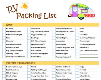 Reusable Ultimate RV Checklist - Packing List - Never Forget Items!  Laminated & Double Sided - Great for RV Hiking Camping Backpacking