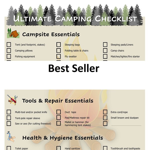 Hiking Packing Gear Checklist Etsy