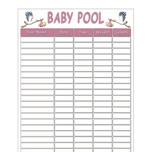 Baby Birth Game Pregnancy Due Date Guess Game Baby Shower Games