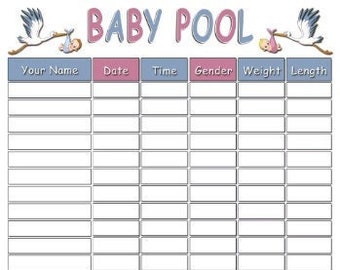 Erasable Baby Birth Pool Guess Game Pregnancy Due Date Baby Shower Party Guess Games Chart 22 X 34 Includes Gender Guess Style includes Pen Etsy UK