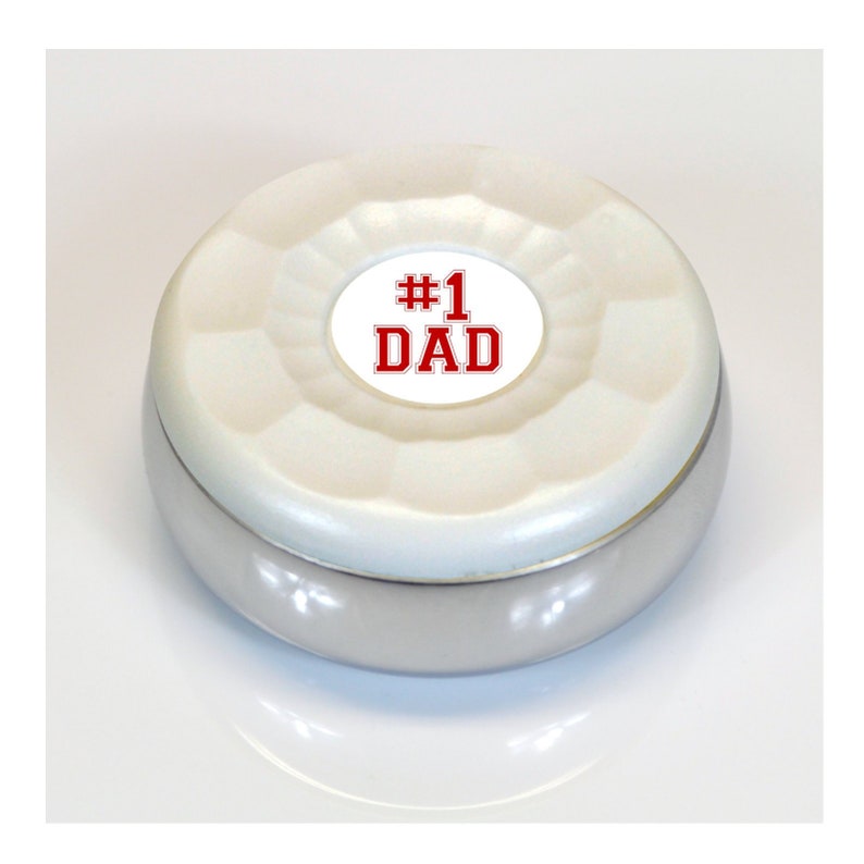 Custom 1 Dad Logo Large Shuffleboard Table Puck Weights 4 White Pucks In Total 6 Different Logo Options