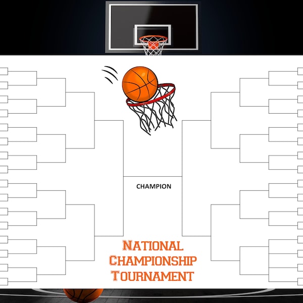 Large Laminated March Madness NCAA National Tournament Reusable Erasable 64 Team College Basketball Bracket Poster + Dry Erase Pen