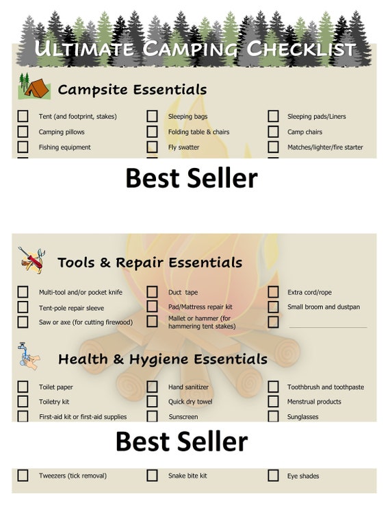 Hiking camping checklist cheap