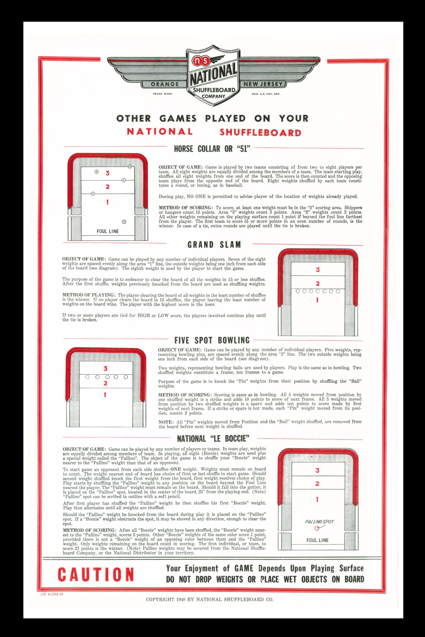Framed Art National Table Shuffleboard Rules Poster Set of 2 Perfect