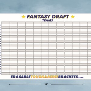 2024 FANTASY DRAFT Kit Board - Holds 12 Teams 22 Rounds - Reusable With ...
