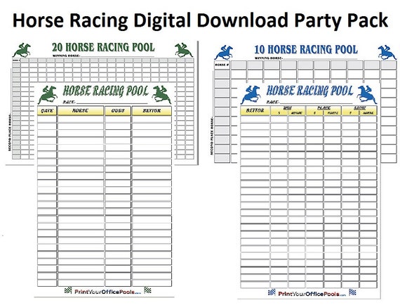 Horse Race Place Card Horse Race Place Card