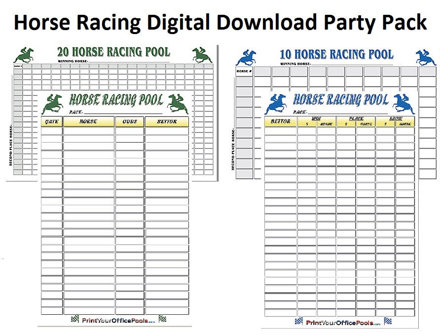 Horse Racing Party Betting Pack Printable for Kentucky Derby Etsy España