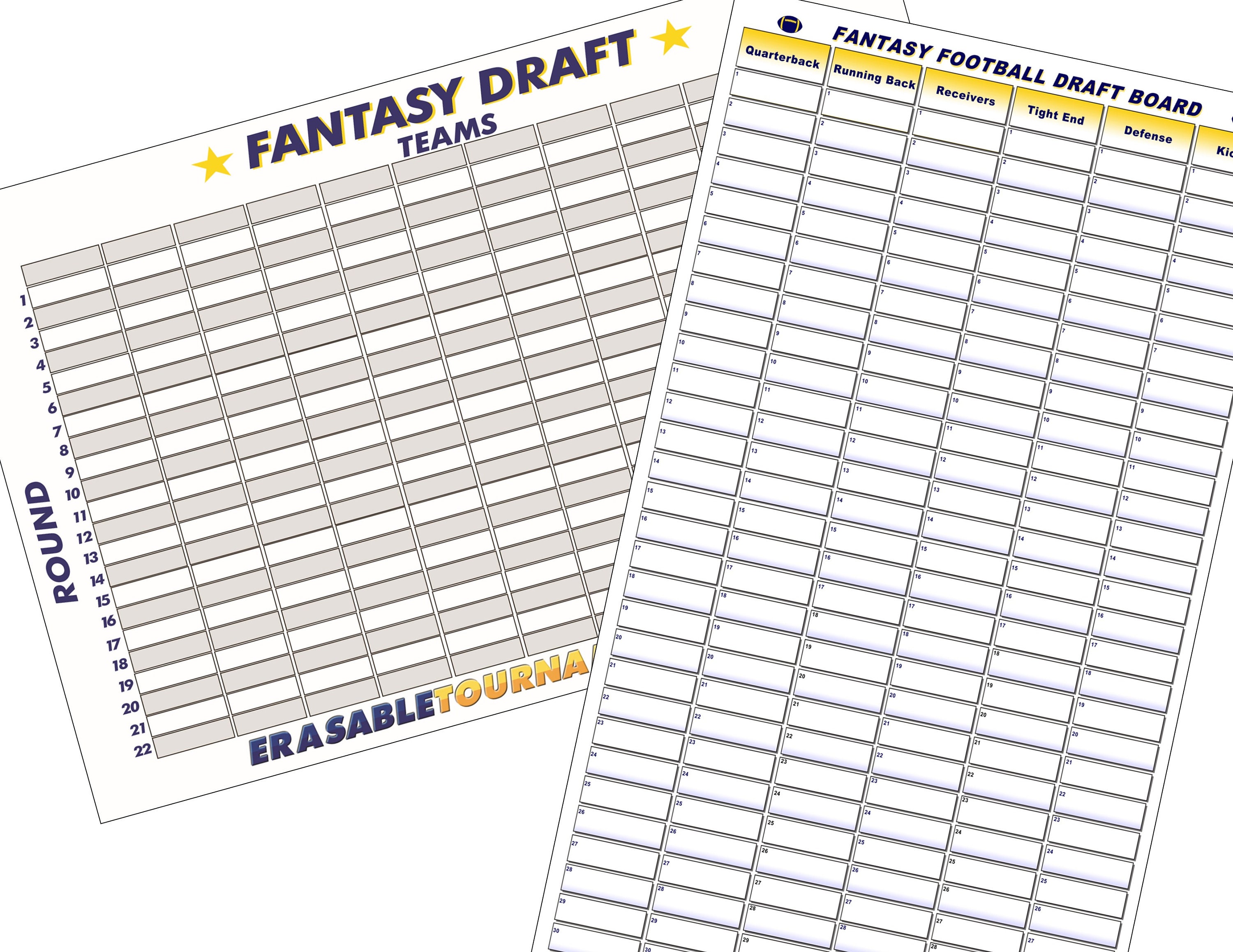 2023 FANTASY FOOTBALL PRINTABLE Draft Kit Board Instant 