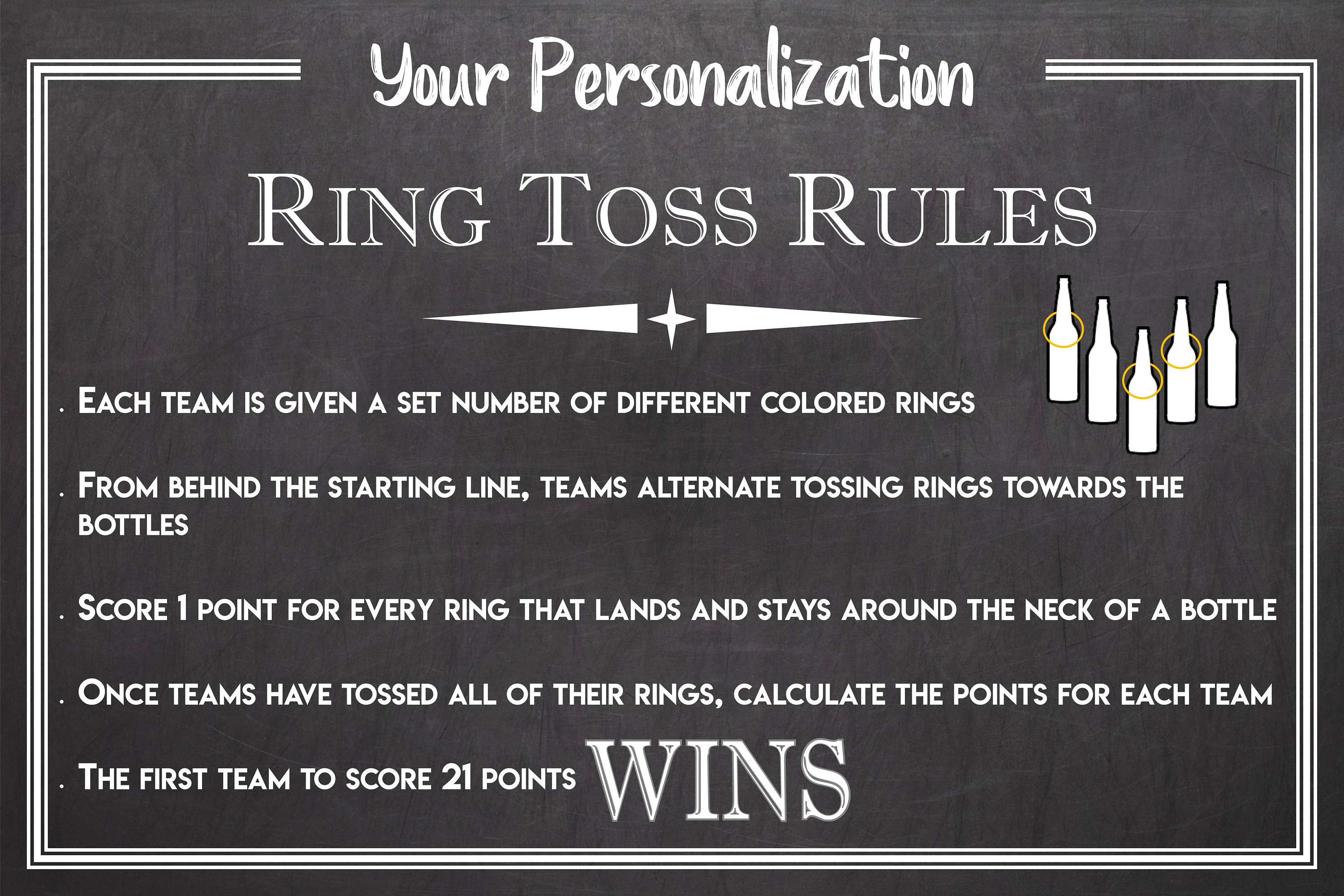 Custom Vintage Looking Ring Toss Sign Rules Yard Game Sign Outdoor Custom Vintage Looking Ring Toss Sign Rules Yard Game Sign Outdoor