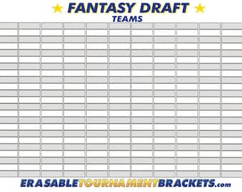 2023 FANTASY DRAFT Kit Board - Holds 12 Teams 22 Rounds - Reusable With  Marker - Football Baseball Basketball Hockey NASCAR Soccer