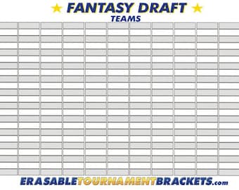 2026 FANTASY DRAFT Kit Board - Holds 12 Teams 22 Rounds - Reusable With Marker - Football Baseball Basketball Hockey NASCAR Soccer