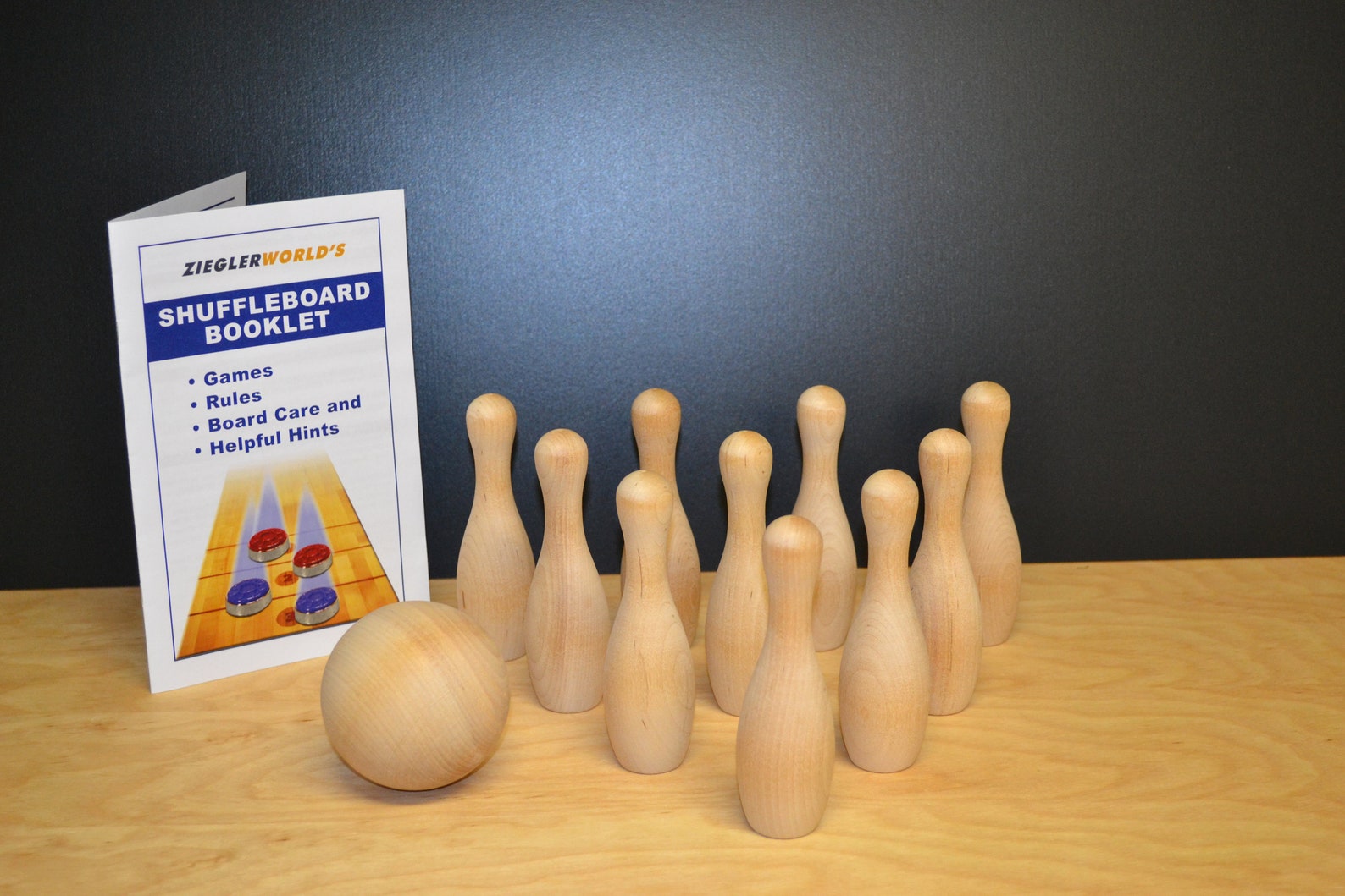 Table Shuffleboard Bowling Pinsetter, 10 Pins, Erasable Scoresheet 8.5