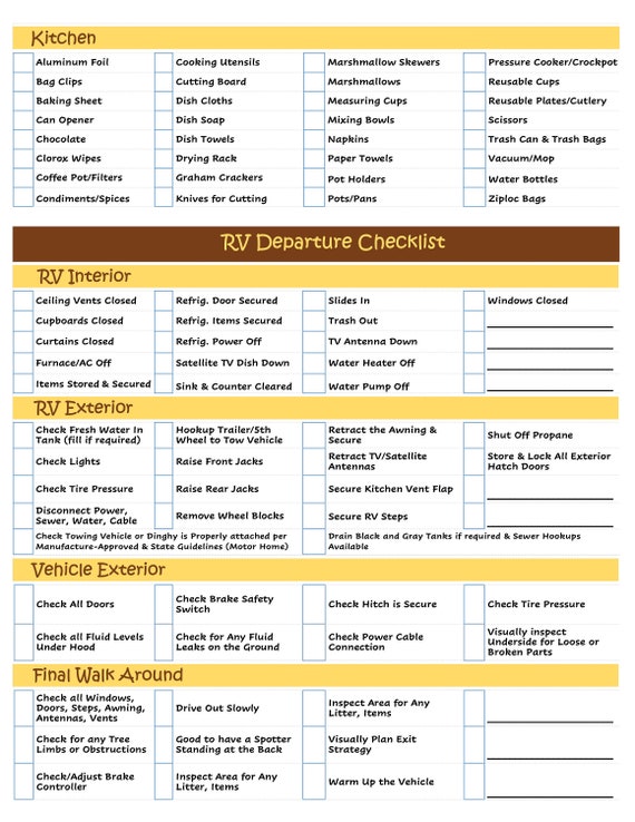 Ultimate Reusable Camping Equipment Tent Gear Packing Checklist Double Sided