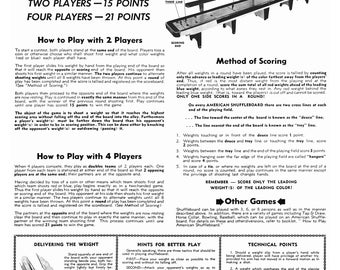 Framed Shuffleboard Rules & Hints Poster - Vintage American Table Art By ZieglerWorld