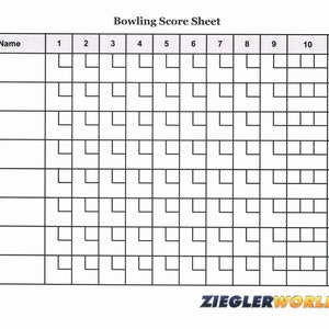 Bowling Scorecard - Digital Download Printable - Keep Score Easily! Perfect For Home or Backyard Bowling Games - Score Pads Scoresheet