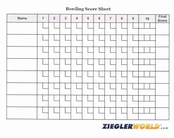 Bowling Scorecard - Digital Download Printable - Keep Score Easily! Perfect For Home or Backyard Bowling Games - Score Pads Scoresheet