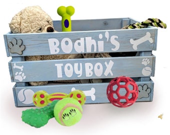 Personalised dog toy storage box, Personalised cat toy box, Personalised dog crate, Personalised pet toy box, Dog lovers, Dog Christmas gift