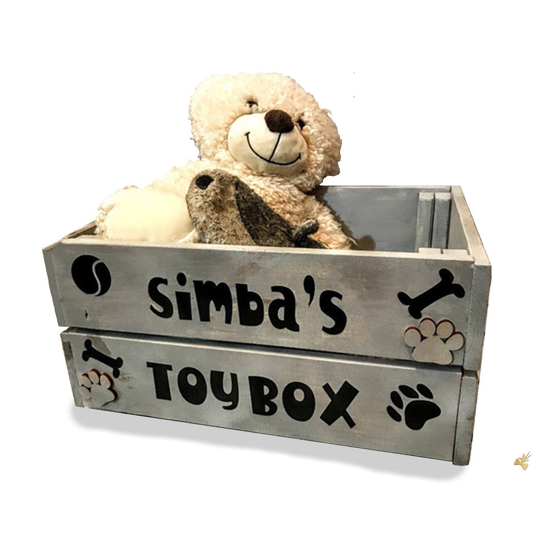 Personalised Dog Toy Storage Box, Personalised Cat Toy Box