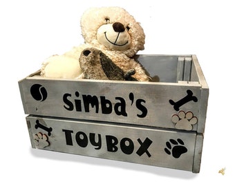 Personalised dog toy storage box, Personalised cat toy box, Personalised dog crate, Personalised pet toy box,Dog Christmas gift,Gift for dog