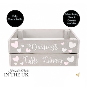 Caja de almacenamiento de libros para bebés personalizada, caja de madera para libros, almacenamiento de libros para guardería, caja para libros de bebé, caja de libros personalizada, envío rápido al Reino Unido.