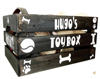 Personalised dog toy storage box, Personalised cat toy box, Personalised dog crate, Personalised pet toy box, Dog birthday gift,Gift for dog