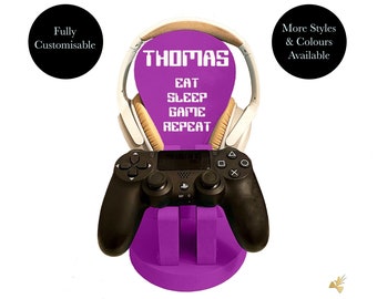 Personalised controller holder, Personalised controller stand, Personalised headphone stand, Personalised gamer gift, Gamer gift for boys