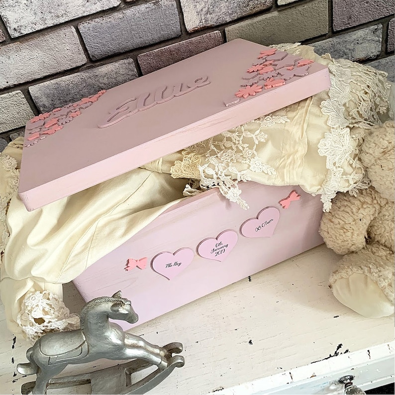 Personalised baby memory box Wood memory box Baby keepsake Etsy