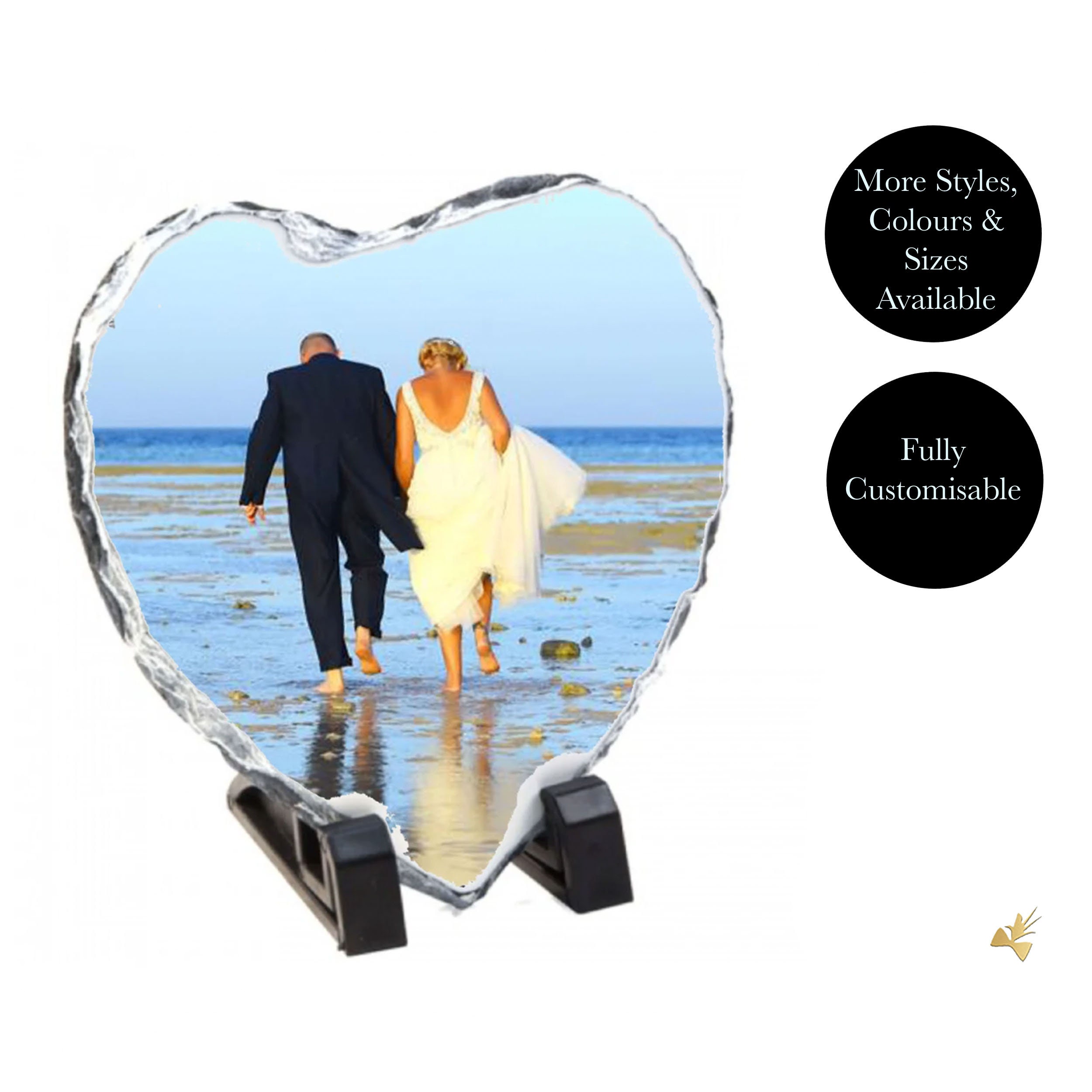 Plaque photo personnalisée en ardoise avec cadre en ardoise - Cadeau  personnalisé pour mariage, anniversaire - 15 x 20 cm - Rectangle :  : Cuisine et Maison
