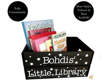 Nursery Book Storage Crate, Personalised Baby Book Box, Kids Book Storage, Children’s Book Crate, Baby Room Storage, Nursery Decor UK