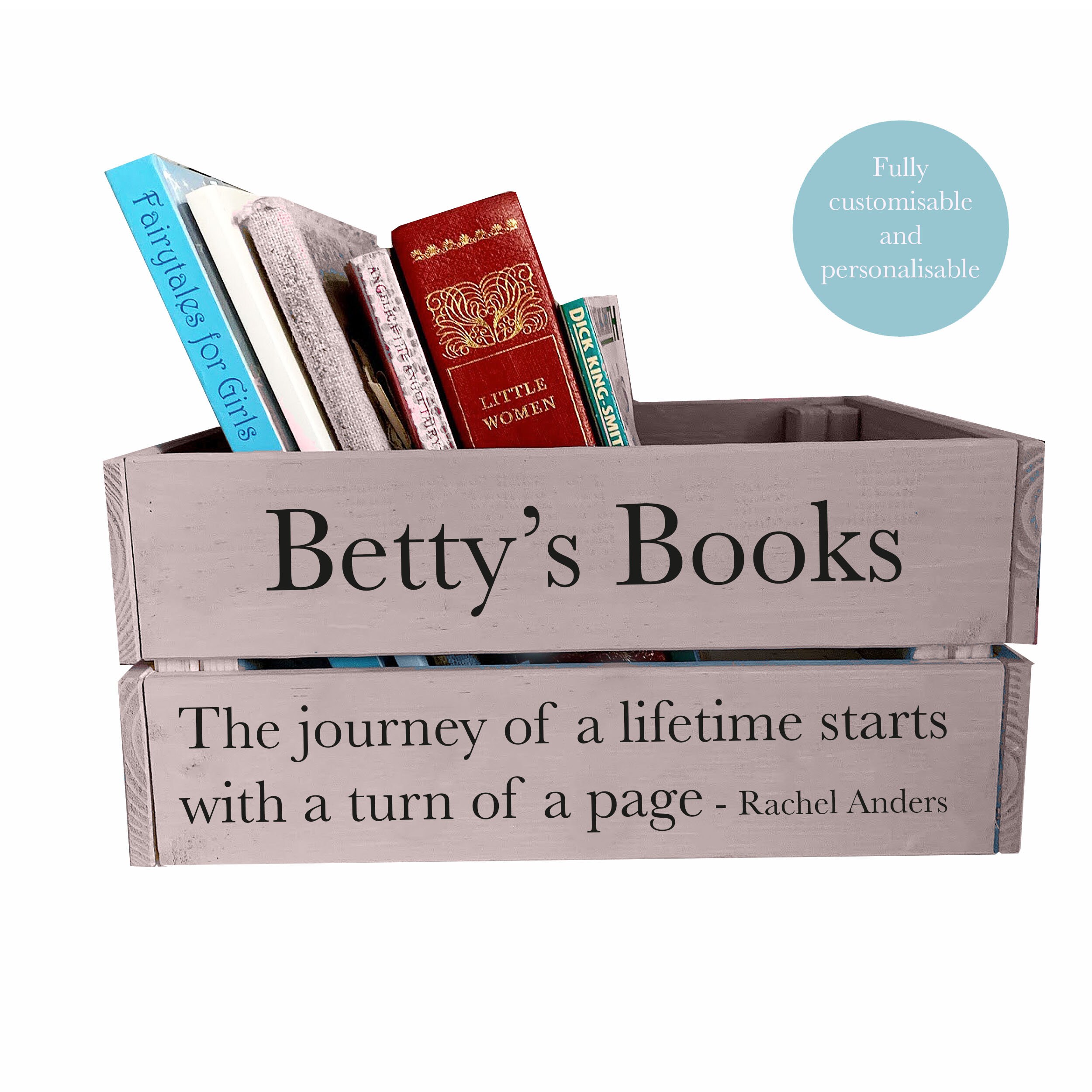 Personalised kids book storage crate Custom kids storage box Etsy