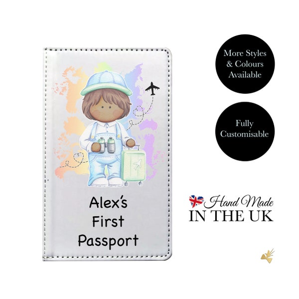 Cute personalised passport cover for kids, Personalised passport holder, Kids passport holder, Custom passport holder, Custom travel gift
