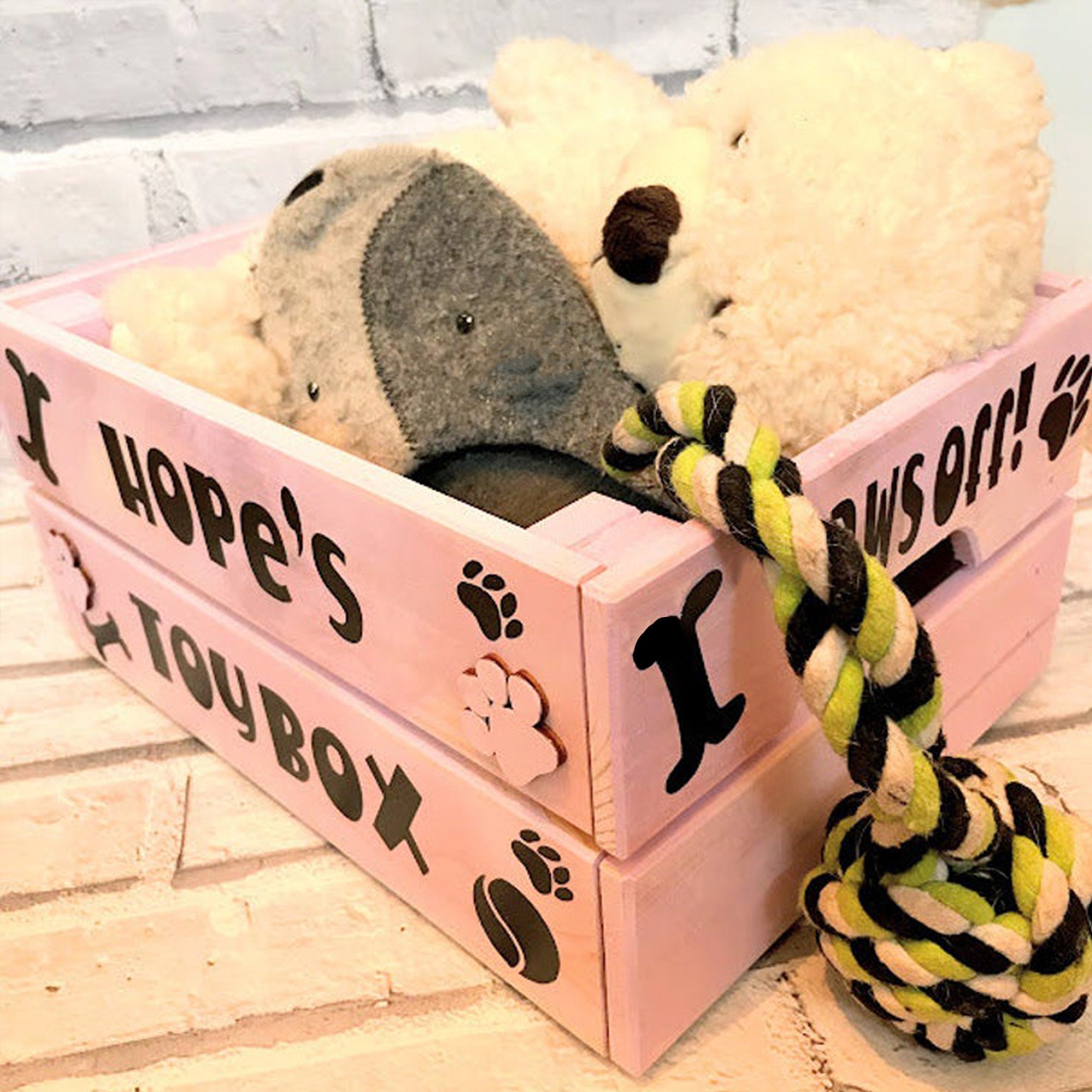 Personalised dog toy storage box Personalised cat toy box Etsy