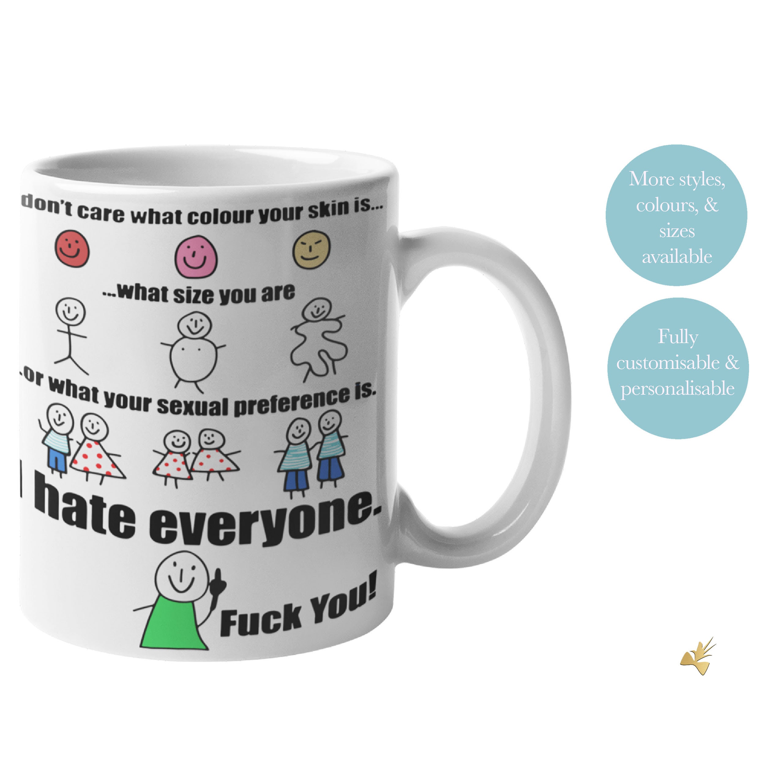 I don't care I hate everyone mug Swearing enamel mug Etsy