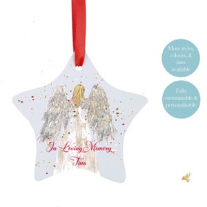 Personalised Memorial Angel Bauble: Custom Christmas Remembrance Ornament for Loved Ones