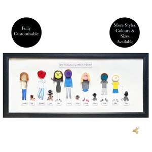 Personalised button family frame, Custom stick family frame, Funny portrait, 5th wedding anniversary gift, 40th birthday gifts for women image 6