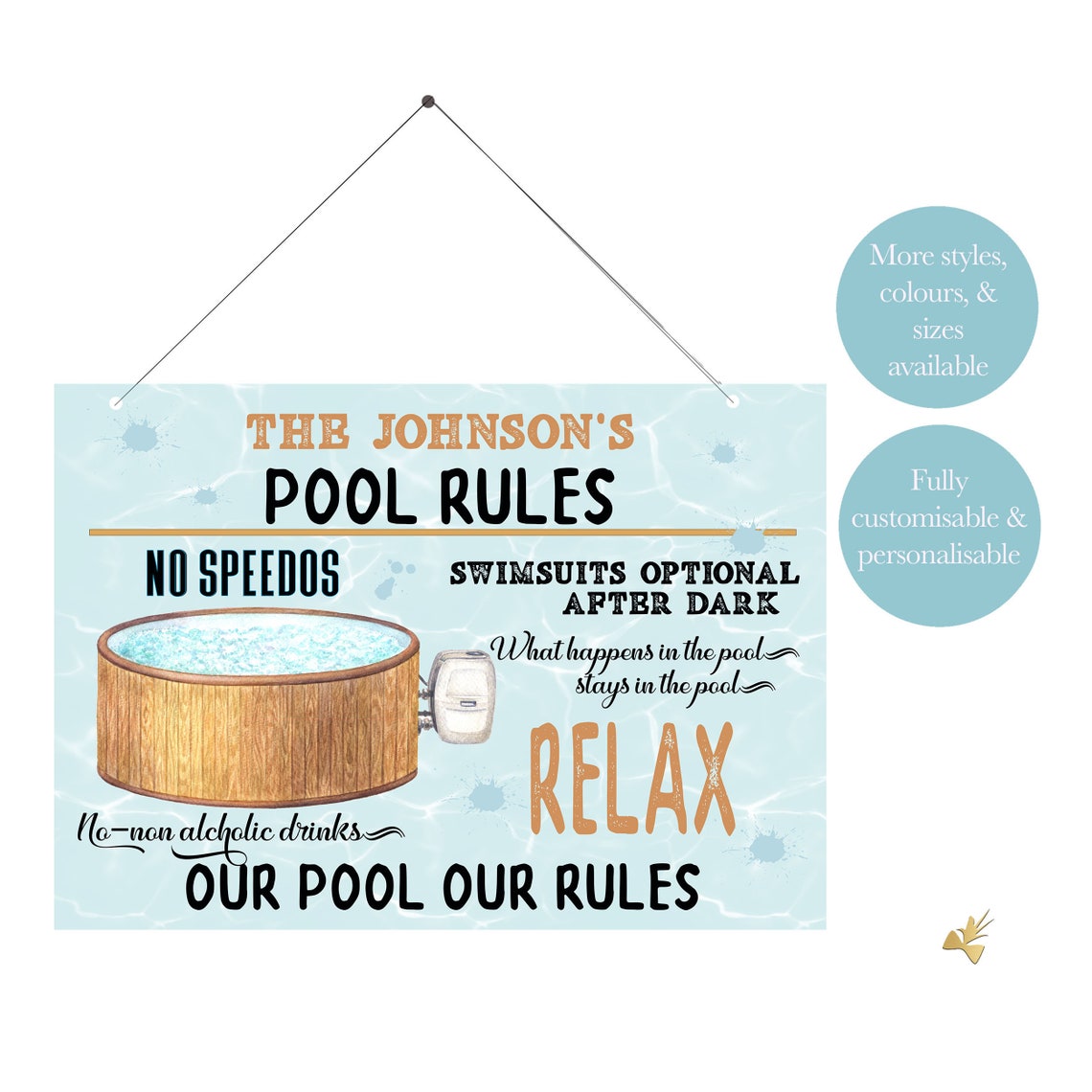 Custom Hot Tub Sign Hot Tub Rules Sign Personalised Hot Tub Etsy UK