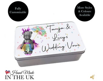 Personalised cute small tin box for dog treats, Cute personalised tin box with lid for tin anniversary gift, Personalised large lip balm tin