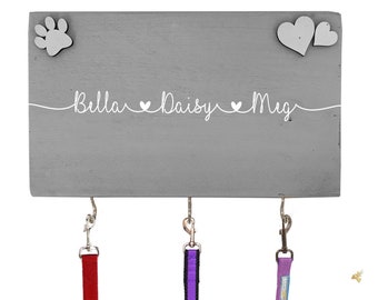Personalised dog lead holder,Personalised dog lead holder for wall, Reclaimed wood wall art, Rustic home decor, Dog lovers gift personalised