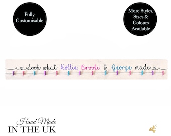 Personalised kids artwork display, Look what I made sign, Customised children's artwork hanger, Personalised look what we made sign wall art
