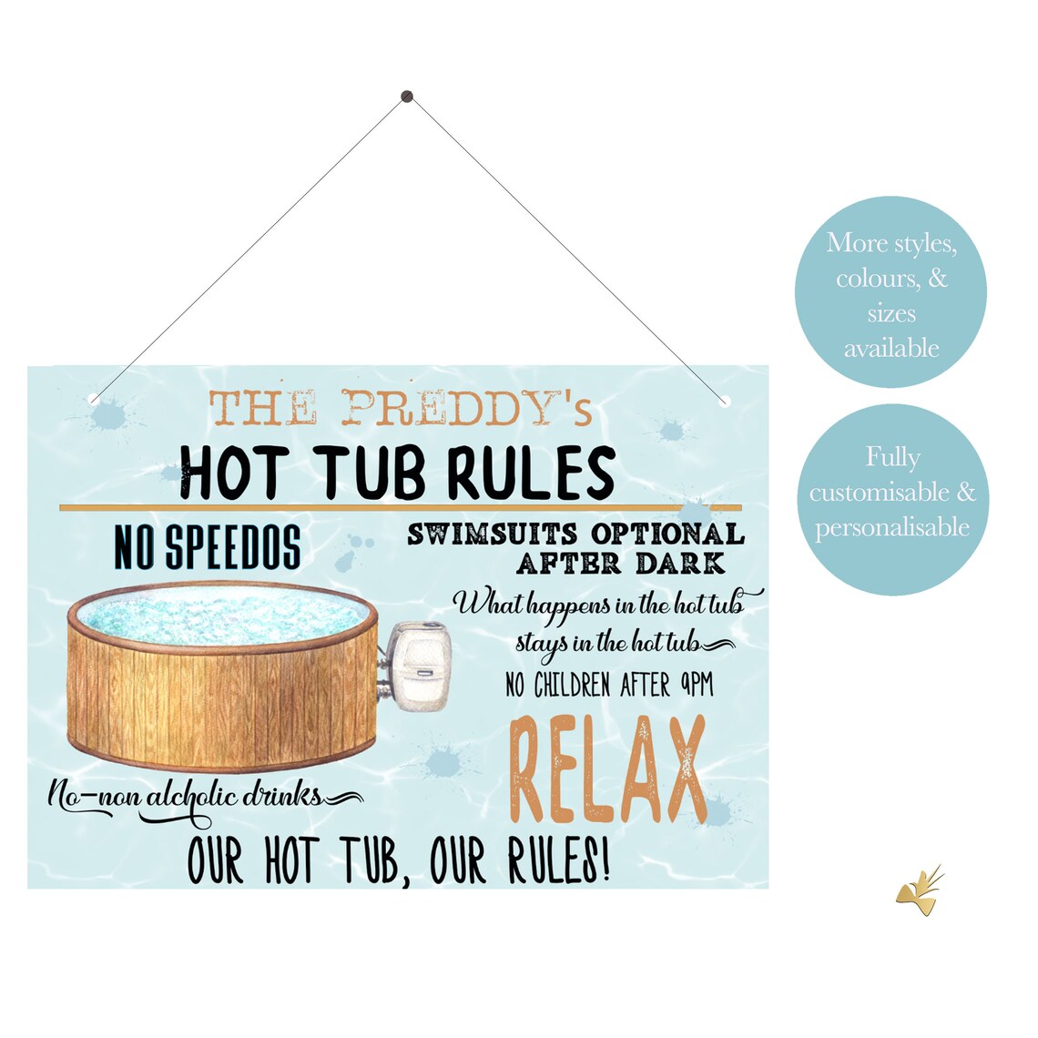 Custom Hot Tub Sign Hot Tub Rules Sign Personalised Hot Tub Etsy UK