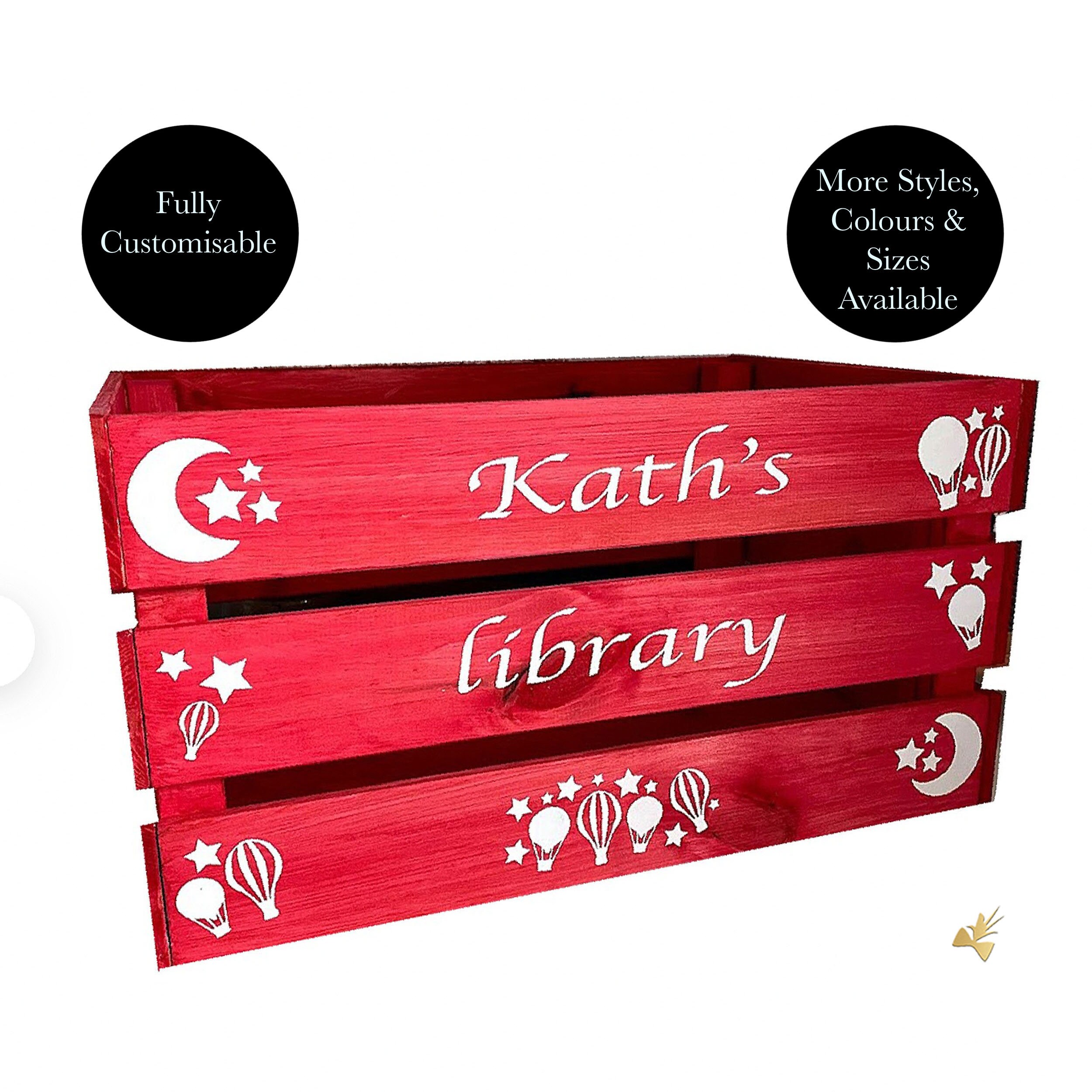 Personalised Kids Book Storage Crate Custom Kids Storage Box Etsy UK