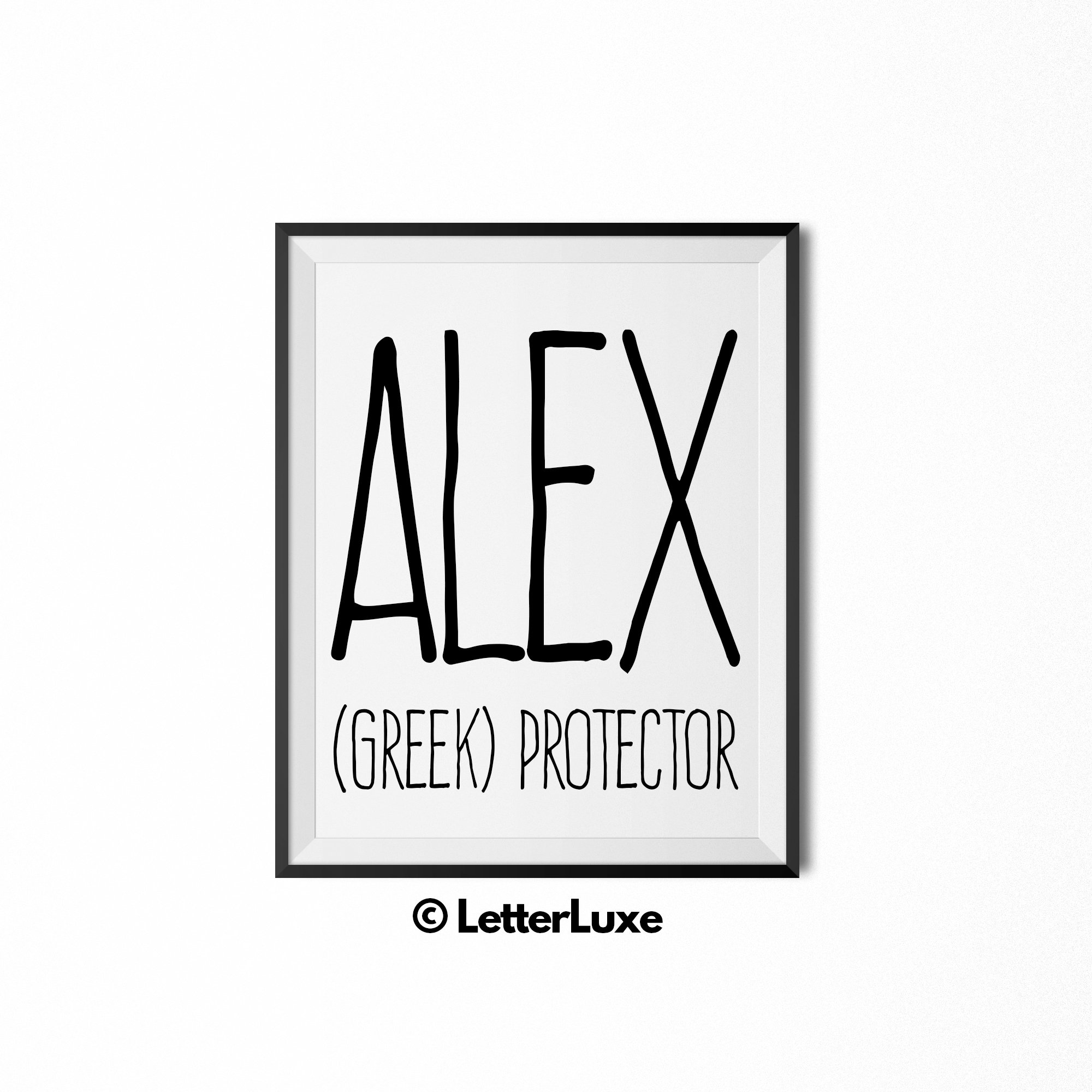 Alex Name Meaning Art Printable Baby Shower Gift Nursery Etsy