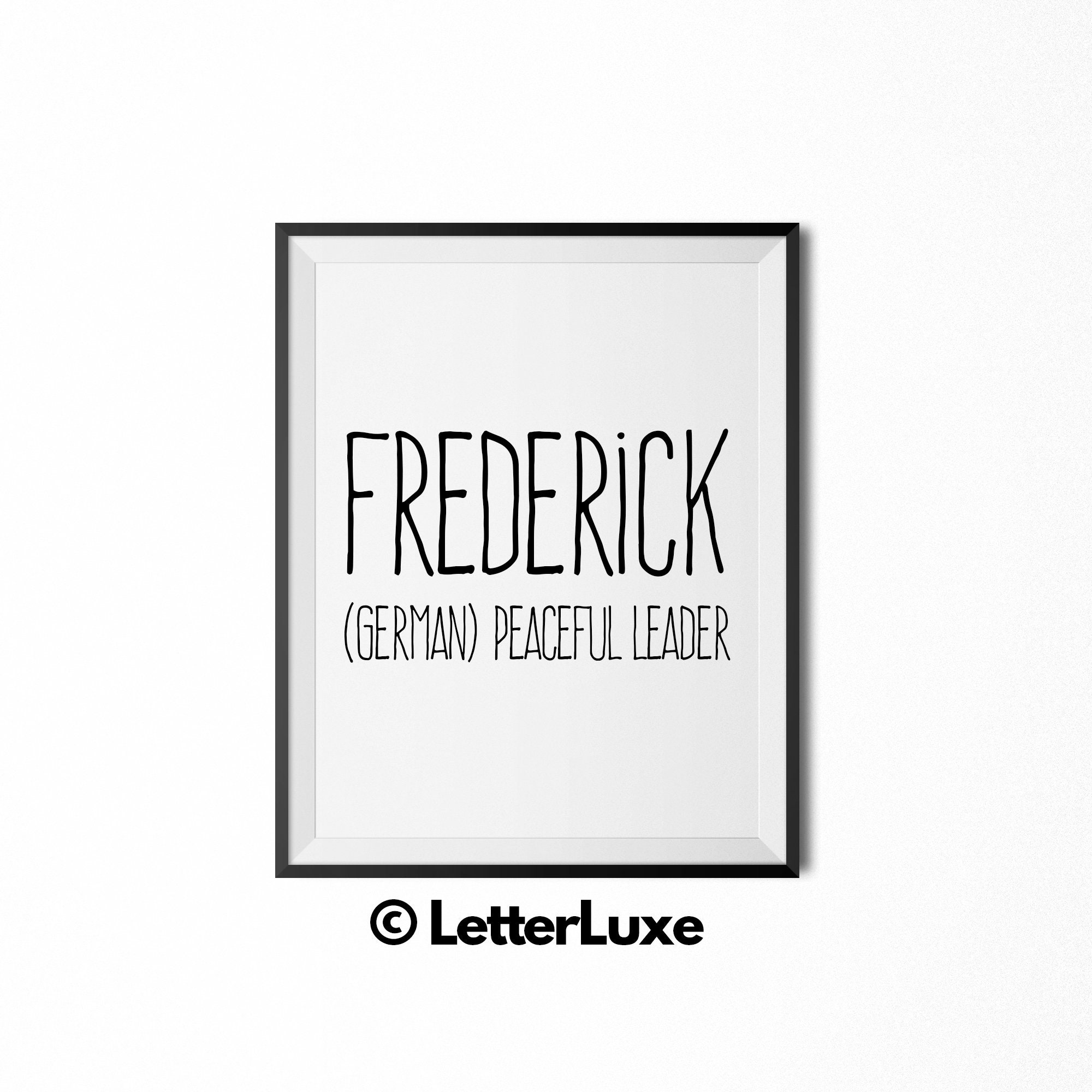 Frederick Printable Kids Gift Fred Name Meaning Art Baby Etsy España
