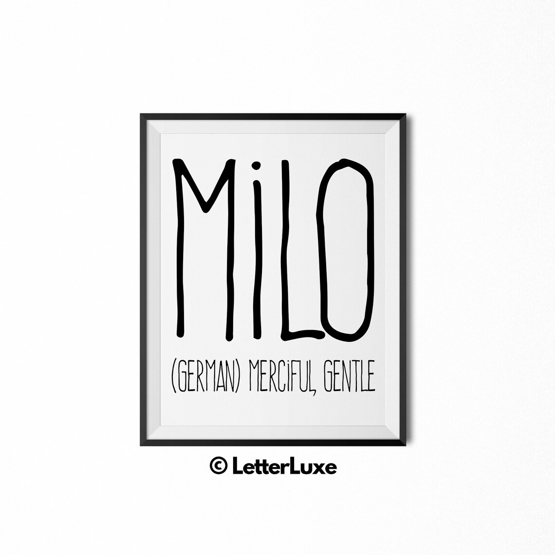 Milo Name Meaning Art Printable Baby Shower Gift Nursery Etsy